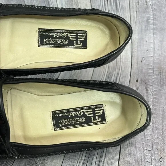 Ennesi Gold Mens Loafers Slip On Shoes 2344 Black Size 9 M